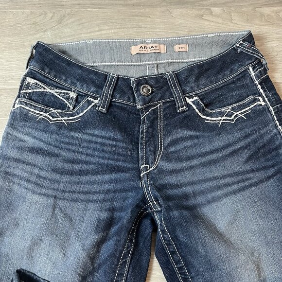 ARIAT Womens R.e.a.l. Mid Rise Stretch Entwined Boot Cut JeanJeans 28R - Picture 3 of 14